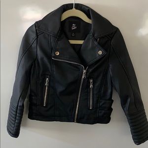 Biker Jacket Pleather child sz XS 4-5 Black New